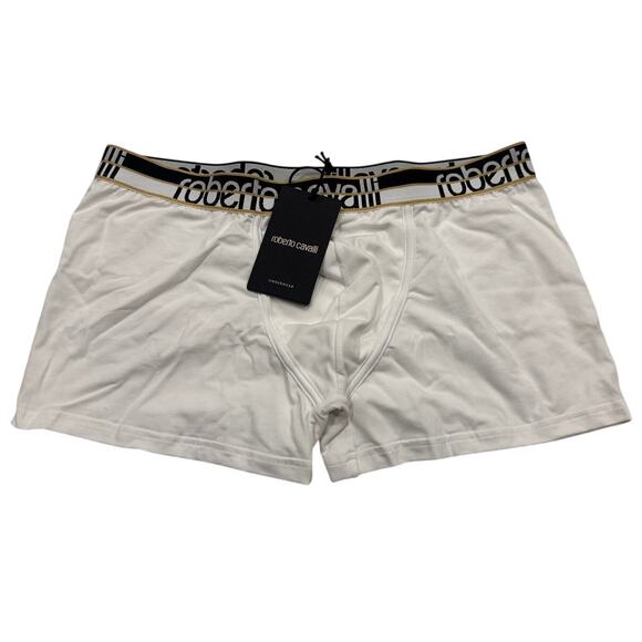 13-67 ROBERTO CAVALLI Men's NWT Cotton Boxer Brief Underwear White Large - Picture 2 of 7